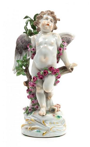 A Meissen Porcelain Figure Height 7 3/8 inches.