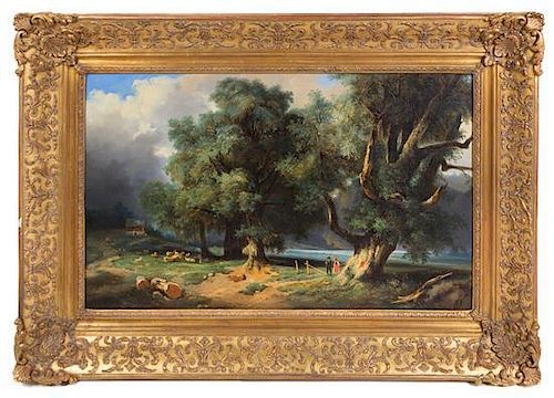 * Marie Claudine Lezay-Marnesia (nee de Nettancourt-Vaubecourt), (French, 1755-1793), Untitled (Landscape with Figures)