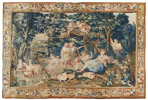 A Beauvais Wool and Silk Tapestry 11 feet 6 inches x 14 feet 4 inches.