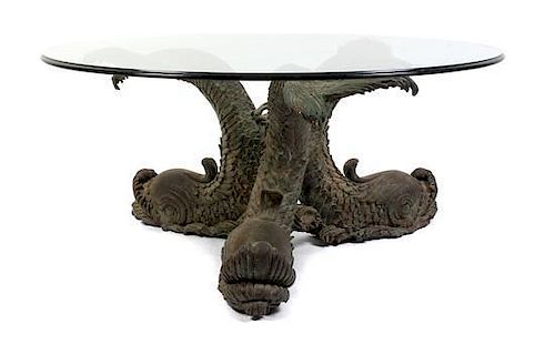 An Empire Style Cast Metal Figural Table Height 17 inches.