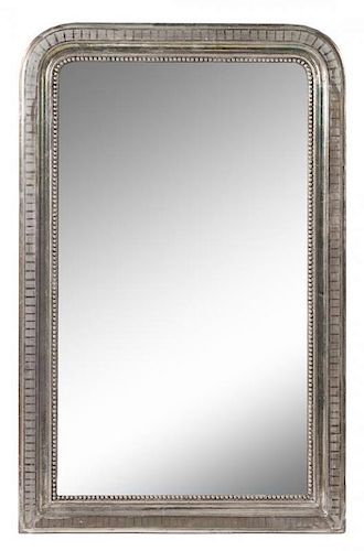 A Louis Philippe Silvered Wood Pier Mirror Height 49 1/2 x width 31 3/4 inches.