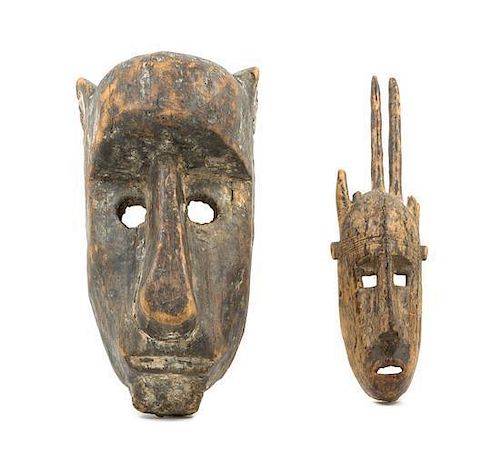 * Two Bamana Wood Masks Height of tallest 15 1/2 inches.