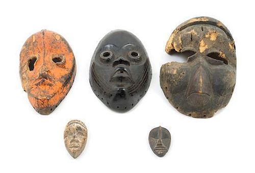 * A Group of Five Masks Height of tallest 10 inches.