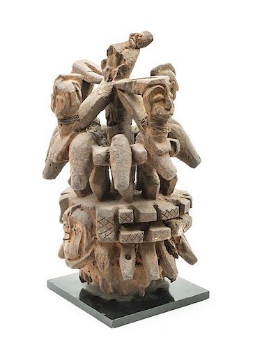 * An Igbo Wood Altar Piece Height overall 18 1/4 inches.