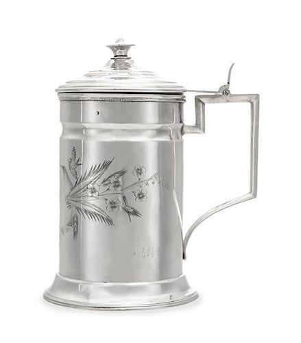 * A Russian Silver Tankard, Mark of Ilya Shchetinin, Assay of Ivan Lebedkin, Moscow, Late 19th/Early 20th Century, the cylind