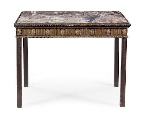 A George III Painted Console Table Height 29 1/2 x width 39 x depth 20 inches.