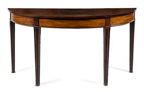 * A George III Mahogany Console Table Height 33 x width 68 x depth 20 inches.