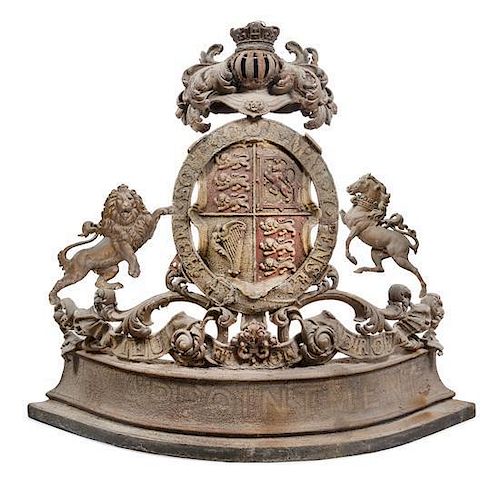 An English Cast Iron Royal Warrant Height 46 x width 49 x depth 22 inches.