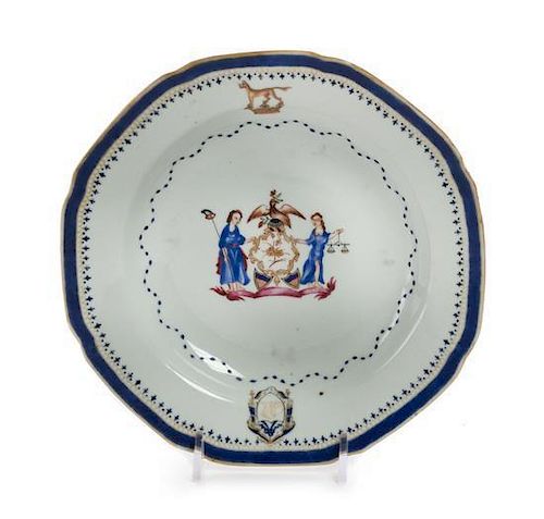 A Chinese Export Armorial Dish Diameter 7 1/2 inches.
