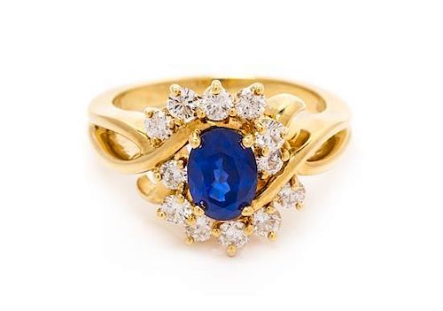 An 18 Karat Yellow Gold, Sapphire and Diamond Ring, Kurt Wayne, 5.80 dwts.