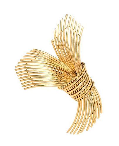 A 14 Karat Yellow Gold Brooch, Grosse for Tiffany & Co., Germany, 9.10 dwts.