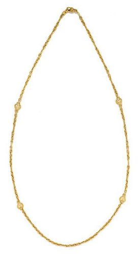 * An 18 Karat Yellow Gold Diamond 'Rhapsody' Chain Necklace, Judith Ripka, 16.90 dwts.