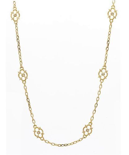 An 18 Karat Yellow Gold and Diamond 'Couture Flower' Station Necklace, Judith Ripka, 11.80 dwts.