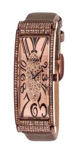 A Brown PVD Stainless Steel and Colored Diamond 'Deco Estate' Wristwatch, LeVian,
