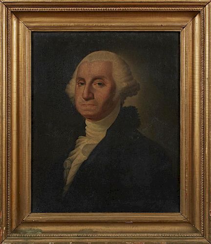 In the Manner of Edward Savage (1761-1817), "Portrait of George Washington, late 18th/Early 19th c., oil on canvas, presented