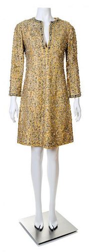 A Mollie Parnis Haute Couture Hand Beaded Dress, No size.