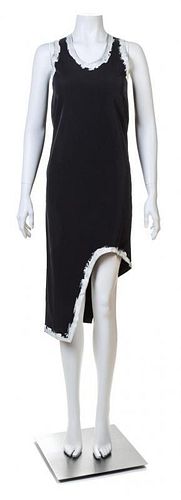A Comme des Garcons Painted Edge Cutaway Black Dress, Size small.