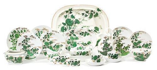 A Collection of English Spode Green Bamboo Stoneware Length of largest 18 1/2 inches.