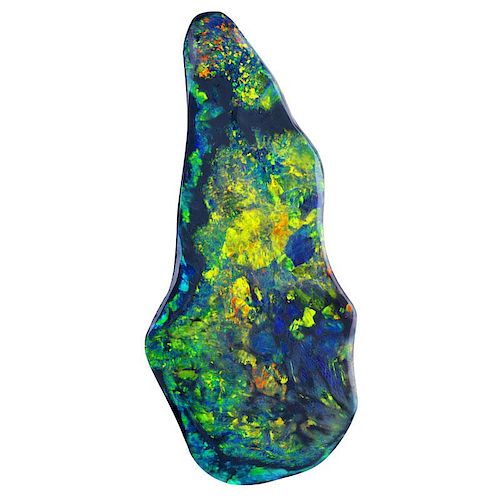 Important Opal Association Incorporated Certified 152.0 Carat "Black Knight" Black Opal. Mined in L