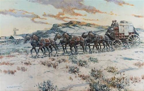 Nick Eggenhofer, (American, 1897-1985), The Last Mile (Cody, Wyoming)