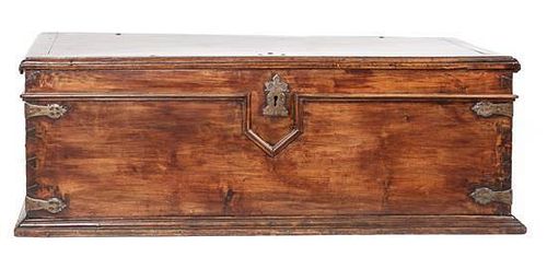 Carved Wood Spanish Blanket Chest Height 22 1/4 x length 61 1/2 x depth 22 1/2 inches