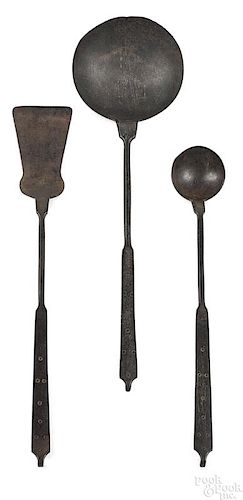 Pennsylvania wrought iron three-piece utensil set