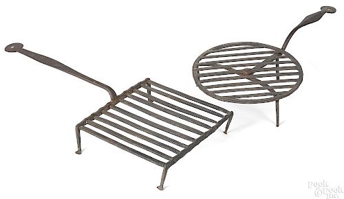 Wrought iron revolving broiler and gridiron