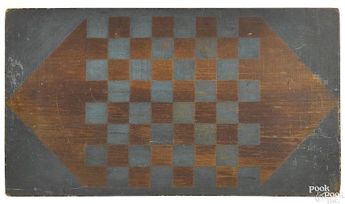 Painted pine checkers gameboard