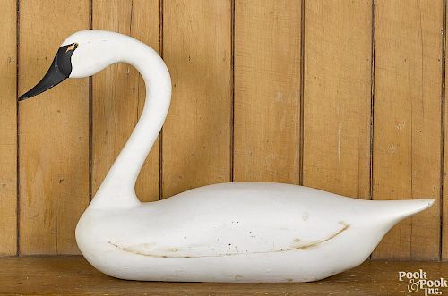 Madison Mitchell carved and painted swan