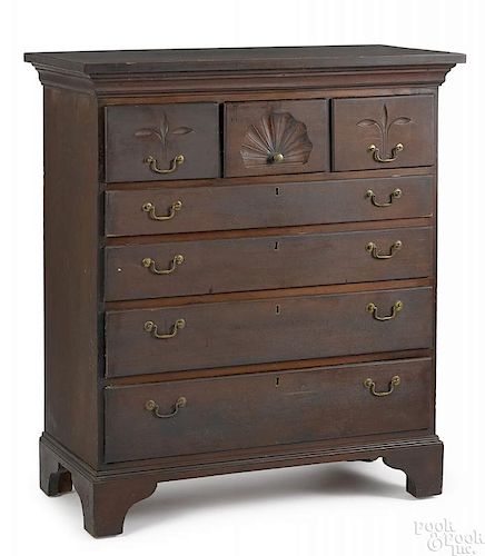 Pennsylvania Queen Anne cherry chest of drawers