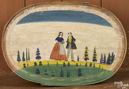 Continental painted bentwood brides box