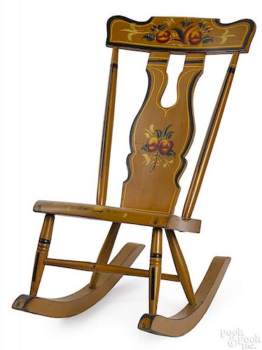 Pennsylvania painted plank seat rocking chair