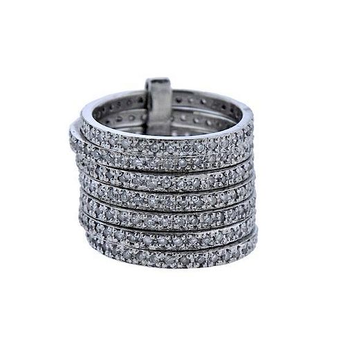 Platinum Diamond Multi Band Ring