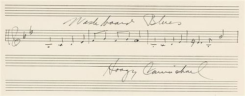 * CARMICHAEL, Hoagy (1899-1981). Autograph musical quotation signed ("Hoagy Carmichael"). N.d.