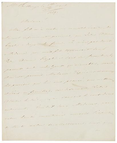 * NICHOLAS I, Emperor of Russia. Autographed letter signed ("Nicolas"), in Russian, to an unnamed Royal Highness, St. Petersb