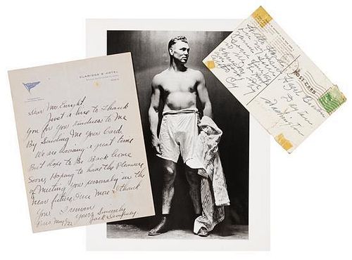 * [ATHLETES]. A group of 2 manuscripts by athletes.