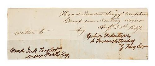 * TAYLOR, Zachary (1784-1850). Clipped signature.