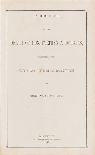 [AMERICAN POLITICS - 19th CENTURY]. A group of 6 pamphlets and speeches, 1858-1861, including: