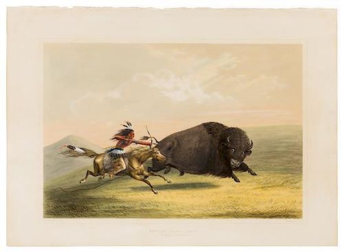CATLIN, George (1796-1872)  Buffalo Hunt, Chase