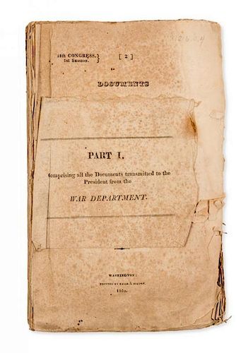 MONROE, James (1758-1831). Documents Accompanying the Message of the President of the United States to Both Houses. Washingto