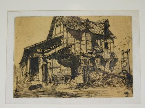 James A. McNeil Whistler Old Farm Tenement Etching