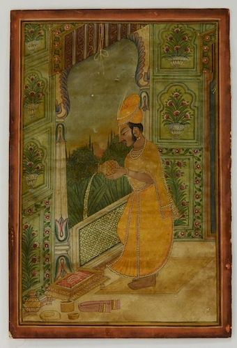 Indian Miniature Painting Rajasthan Pouring Water