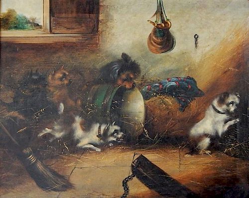 George Smith Armfield O/C Animal Genre Painting