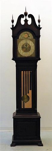 George A. Disque Mahogany Grandfather Clock