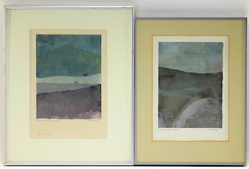 2 Lee Hall Modern Abstract Landscape Paintings