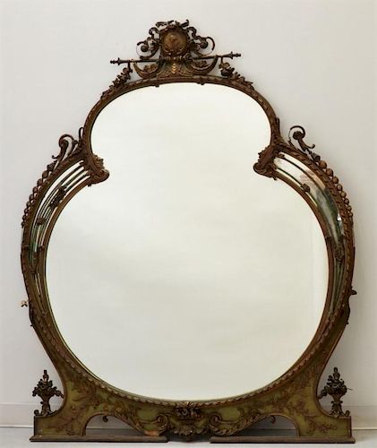 LG American Art Nouveau Over Mantel Mirror