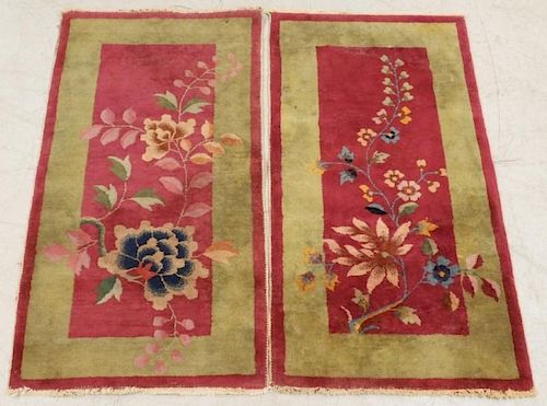 PR Chinese Art Deco Floral Wool Carpet Rug