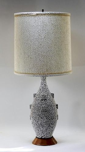 West German Overshot Pottery Table Lamp