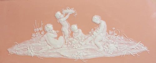 French Pate-Sur-Pate Decorated Porcelain Plaque