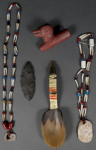 A GROUP OF FIVE NATIVE AMERICAN ITEMS